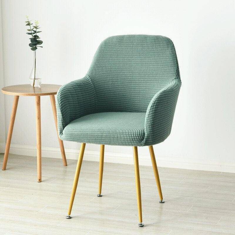 Housse de chaise design avec accoudoir nervuré - Aria - Atelier de la housse