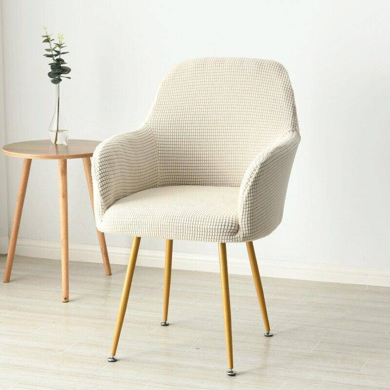 Housse de chaise design avec accoudoir nervuré - Aria - Atelier de la housse