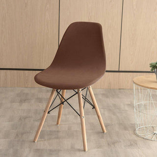 Nobleza - Housse de chaise en arc en Velours Café sur fond gris