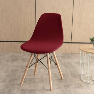 Nobleza - Housse de chaise en arc en Velours Bordeaux sur fond gris