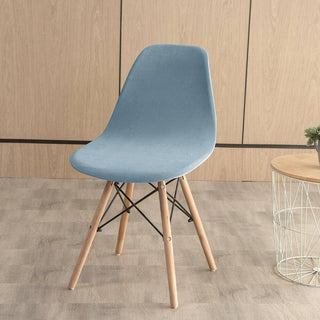 Housse de chaise en arc en Velours - Azelith Bleu clair sur fond gris