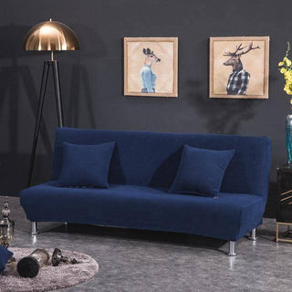 Decorum - Housse de clic-clac en Jacquard Bleu sur fond gris