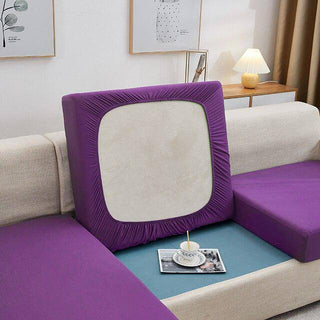 Lumina - Housse de coussin de canapé lisse Violet sur fond gris