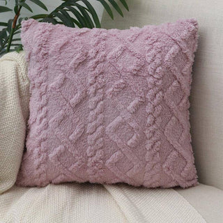 Housse de coussin côtelée - Almiris Violmet sur fond gris