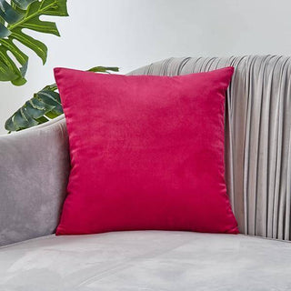 Triumph - Housse de coussin en Velours Rose sur fond gris