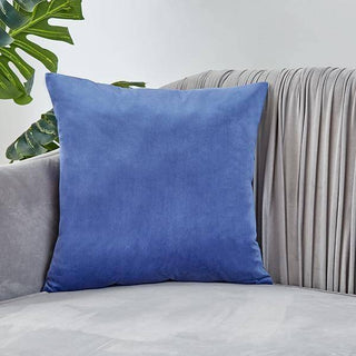 Housse de coussin en Velours - Valeska Bleu majorelle sur fond gris