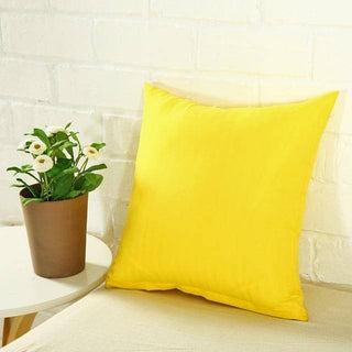 Triumph - Housse de coussin lisse Jaune sur fond gris