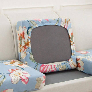 Lumina - Housse de coussin de canapé Design Bleu à pois blanc sur fond gris