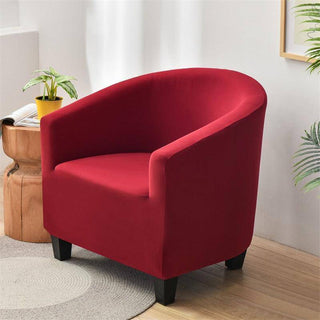 Housse de Fauteuil Crapaud lisse - Prestige Rouge sur fond gris