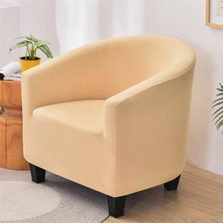 Housse de Fauteuil Crapaud lisse - Prestige Beige sur fond gris