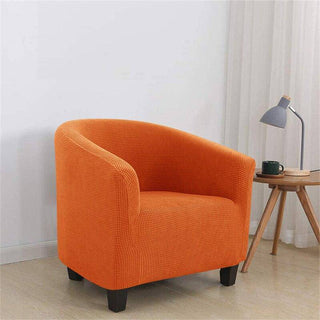 Housse de Fauteuil Crapaud en Jacquard - Dynastie Orange sur fond gris