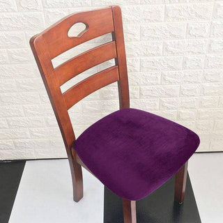 Housse de siège de chaise classique en Velours - Epiphany Violet sur fond gris