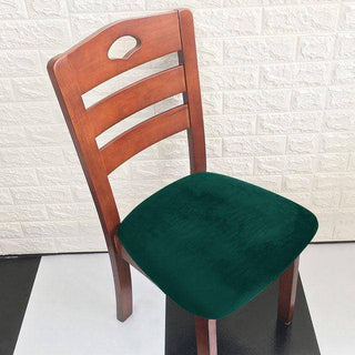 Housse de siège de chaise classique en Velours - Epiphany Vert foncé sur fond gris