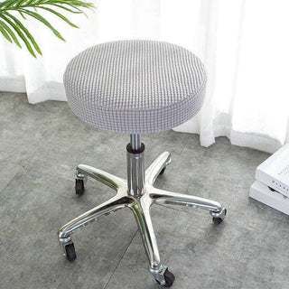 Aureus - Housse de Tabouret en Jacquard Silver sur fond gris