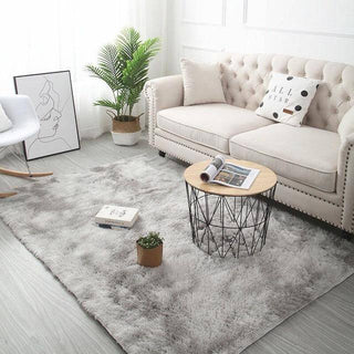 Velvetia - Tapis de Salon Gris clair sur fond gris