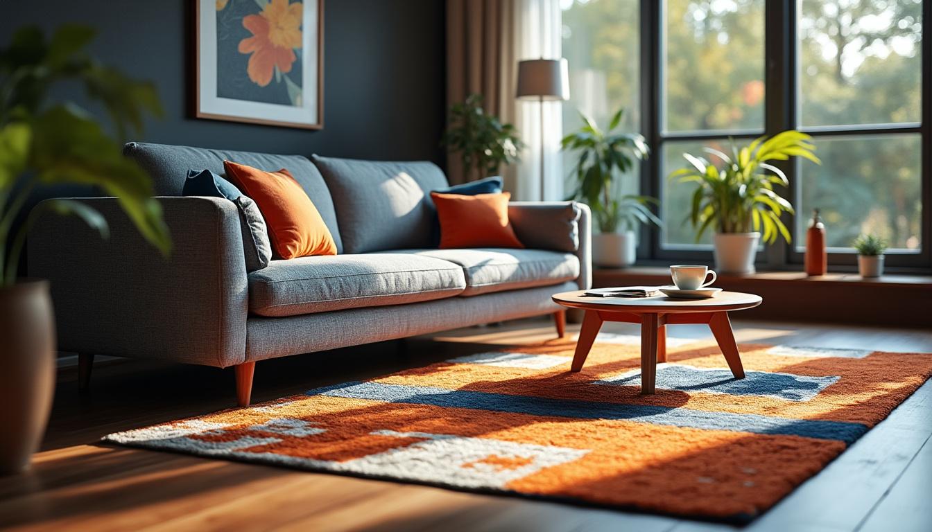 découvrez nos conseils déco pour choisir le tapis parfait à associer avec un canapé gris et harmoniser les couleurs de votre intérieur.