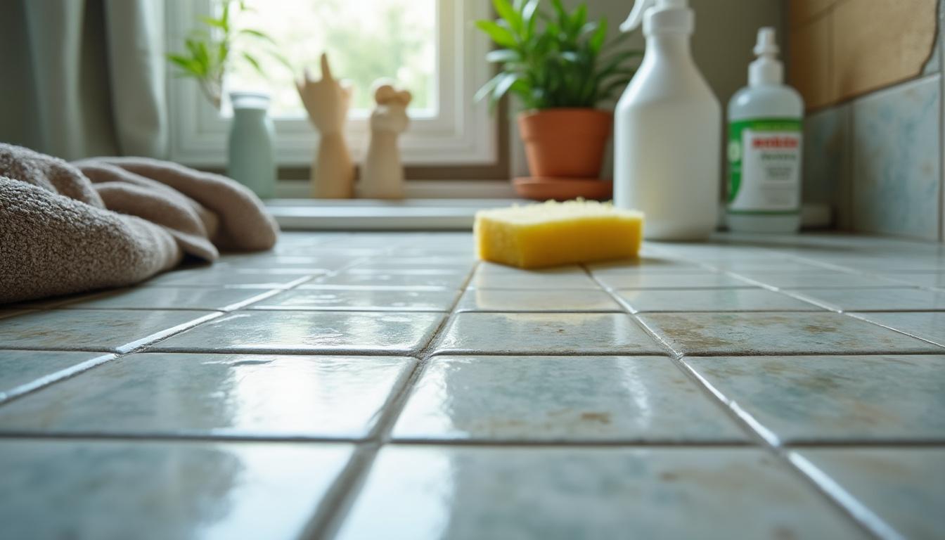 découvrez nos conseils efficaces pour nettoyer le carrelage de votre salle de bain, éliminer les traces, les joints sales et le calcaire facilement.