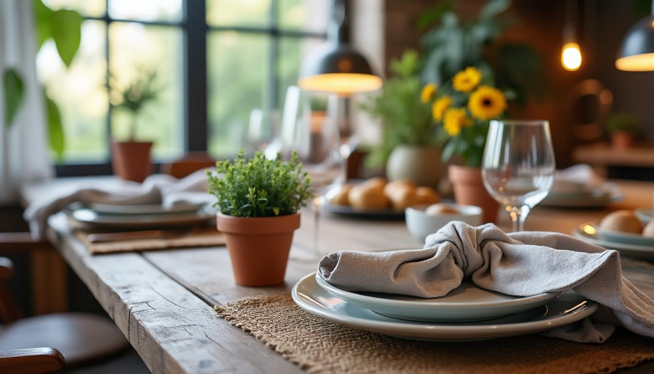 découvrez des idées simples et élégantes pour décorer votre table de salle à manger au quotidien et créer une ambiance chaleureuse et accueillante.