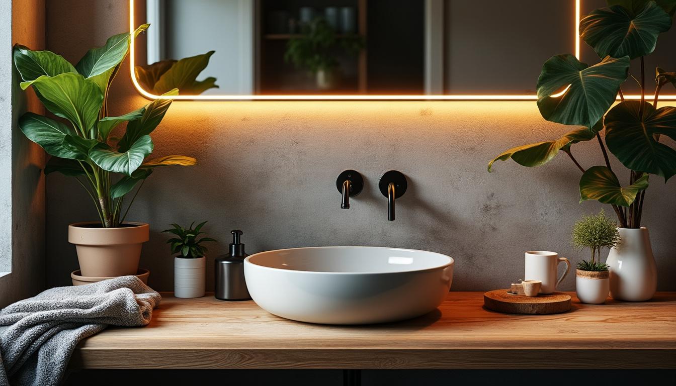 découvrez les hauteurs standards et les conseils d'ergonomie pour choisir la hauteur idéale de votre meuble de salle de bain, alliant confort et praticité.